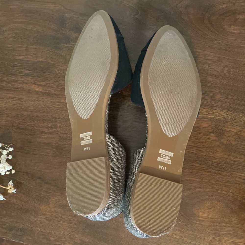 TOMS Black suede d’orsay flats - Picture 5 of 8